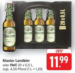 Edeka Kloster Landbier oder Hell Angebot