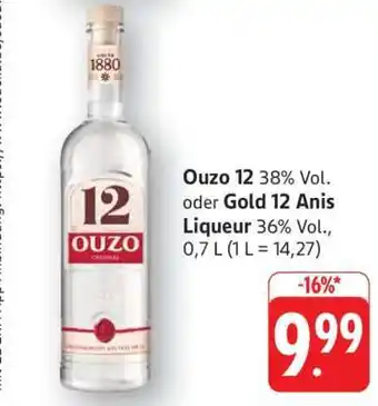 Edeka Ouzo 12 oder Gold 12 Anis Liqueur Angebot