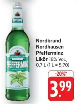 Edeka Nordbrand Nordhausen Pfefferminz-likör Angebot