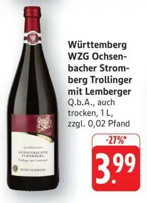 Edeka Württemberg WZG Ochsenbacher Stromberg Trollinger mit Lemberger Angebot