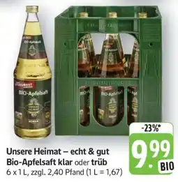 Edeka Unsere Heimat – echt & gut Bio Apfelsaft Angebot