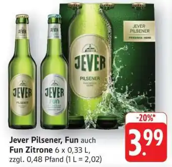 Edeka Jever Pilsener, Fun auch Fun Zitrone Angebot
