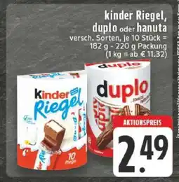 Edeka kinder Riegel, duplo oder hanuta Angebot