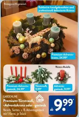 Aldi Süd GARDENLINE Premium-Türstrauß, -Adventskranz oder -gesteck Angebot