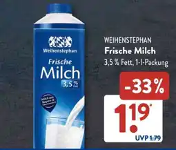 Aldi Süd Weihenstephan frische Milch Angebot