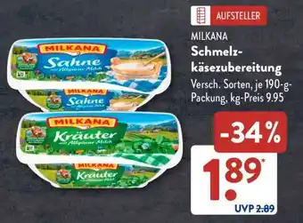 Aldi Süd MILKANA Schmelzkäsezubereitung Angebot