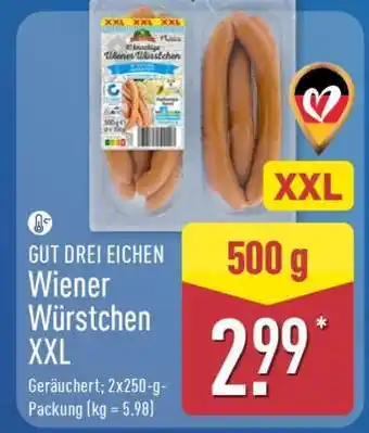 Aldi Nord GUT DREI EICHEN Wiener Würstchen XXL Angebot