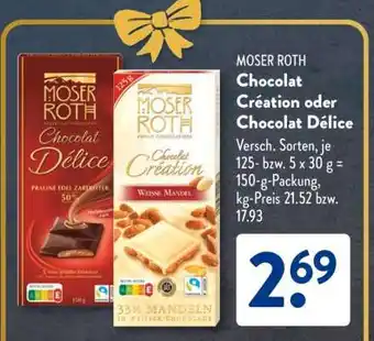 Aldi Süd MOSER ROTH Chocolat Création oder Chocolat Délice Angebot