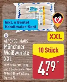 Aldi Nord ALPENSCHMAUS Münchner Weißwürste XXL Angebot