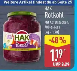 Aldi Nord HAK Rotkohl Angebot