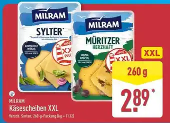 Aldi Nord MILRAM Käsescheiben XXL Angebot