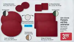 Aldi Nord HOME CREATION Platzsets und Glasuntersetzer Angebot