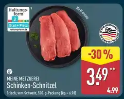 Aldi Nord MEINE METZGEREI Schinken­ Schnitzel Angebot