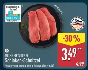 Aldi Nord MEINE METZGEREI Schinken­ Schnitzel Angebot