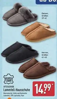 Aldi Nord UP2FASHION Lammfell-Hausschuhe Angebot