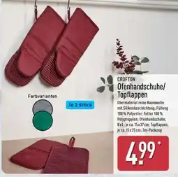 Aldi Nord CROFTON Ofenhandschuhe/Topflappen Angebot