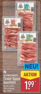 Aldi Nord ALPENSCHMAUS Tiroler Speck hauchfein Angebot