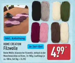 Aldi Nord HOME CREATION Filzwolle Angebot