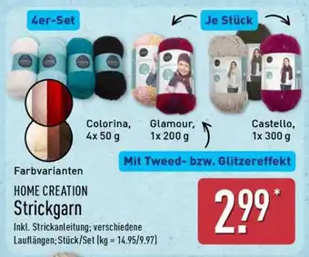 Aldi Nord HOME CREATION Strickgarn Angebot