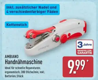 Aldi Nord AMBIANO Handnähmaschine Angebot
