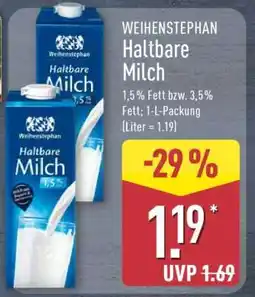 Aldi Nord Weihenstephan Haltbare Milch Angebot