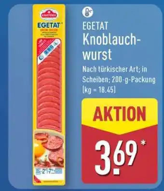 Aldi Nord EGETAT Knoblauchwurst Angebot