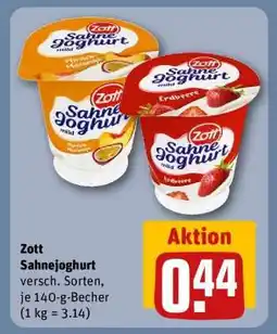 REWE ZOTT Sahnejoghurt Angebot