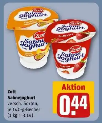 REWE ZOTT Sahnejoghurt Angebot