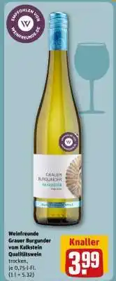 REWE Weinfreunde Grauer Burgunder vom Kalkstein Qualitätswein Angebot