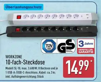 Aldi Nord WORKZONE 10-fach-Steckdose Angebot