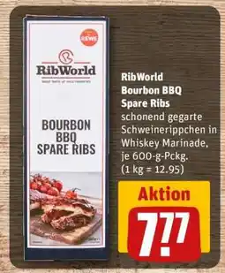 REWE RibWorld Bourbon BBQ Spare Ribs Angebot