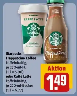 REWE Starbucks Frappuccino Coffee oder Caffè Latte Angebot