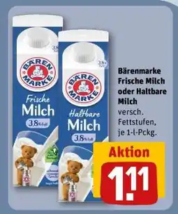 REWE Bärenmarke Frische Milch oder Haltbare Milch Angebot