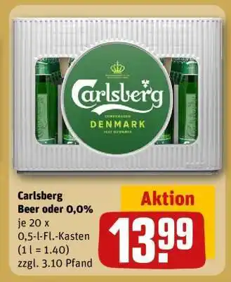 REWE Carlsberg Beer oder 0,0% Angebot