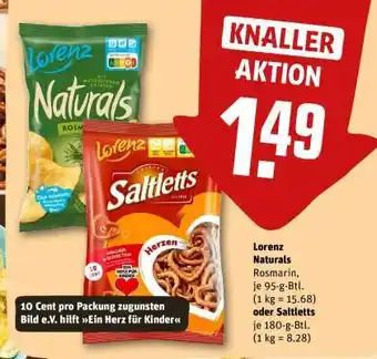 REWE Lorenz Naturals Rosmarin oder Saltletts Angebot
