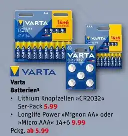 REWE VARTA Batterien³ Angebot