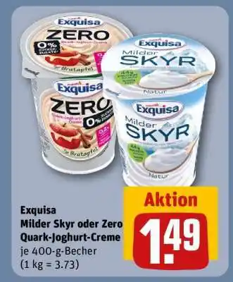 REWE Exquisa Milder Skyr oder Zero Quark-Joghurt-Creme Angebot