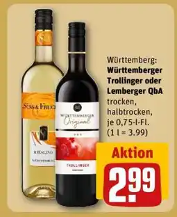 REWE Württemberg Trollinger oder Lemberger QbA Angebot