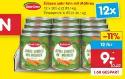Netto Marken-Discount Beste Ernte Erbsen sehr fein mit Möhren Angebot