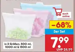 Netto Marken-Discount Gourmetmaxx Silikon-Frischhaltebeutel Angebot