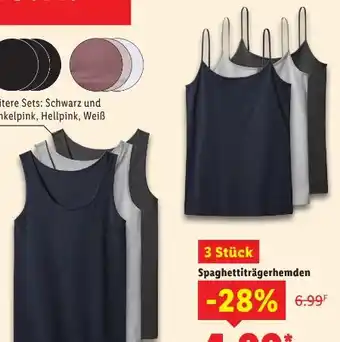 Lidl Esmara Damen Spaghettiträgerhemden 3er Pack Angebot