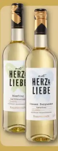 REWE Center Weingenossenschaft Niersteiner Mit Herz & Liebe Grauer Burgunder Angebot