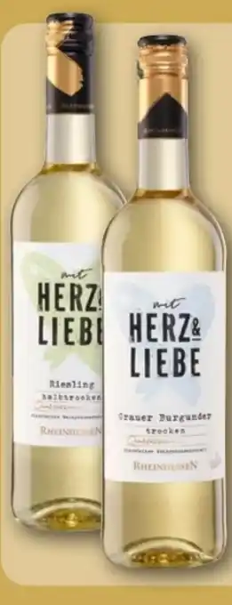 REWE Center Weingenossenschaft Niersteiner Mit Herz & Liebe Grauer Burgunder Angebot