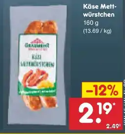 Netto Marken-Discount Grasmehr Käse Mettwürstchen Angebot