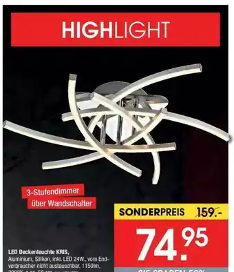 Zurbrüggen Highlight Led Deckenleuchte Kris Angebot