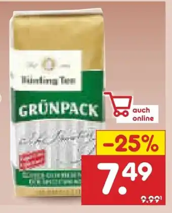 Netto Marken-Discount Bünting Tee Grünpack Angebot