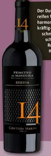 REWE Center Weingut Contessa Marina 14 Primitivo di Manduria Riserva Angebot