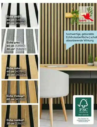 Hellweg Specht Holzprodukte Akustikpaneel Deluxe Angebot