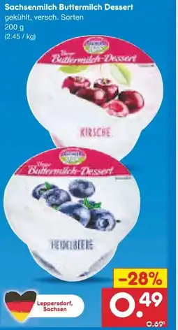 Netto Marken-Discount Sachsenmilch Buttermilch Dessert Angebot