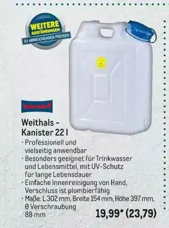 METRO Weithals Kanister 22 L Angebot